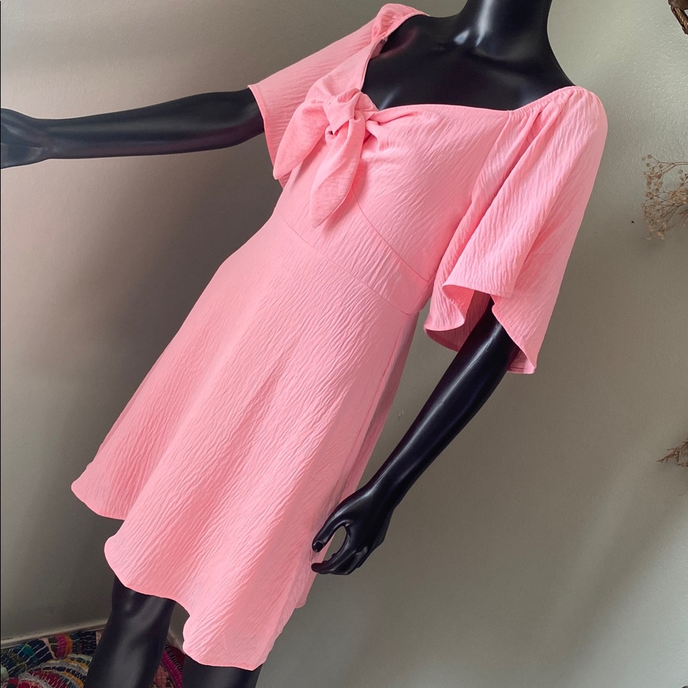 Pink Flutter Sleeve Dress NWTs - Picture 4 of 13
